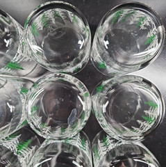 9 Libbey Snowy Evergreen White Trees Old Fashioned Set Vintage Drink Tumbler Lot