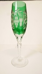 Marsala by Ajka Cut to Clear Fluted Champagne Glasses Grapes Fans Stars Design