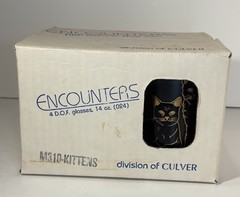 Vintage MCM Culver CATS #024 Double Old Fashioned Glasses Set OF 4 22k Gold Trim