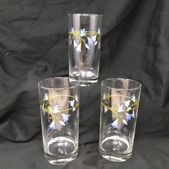 Corelle Pattern Blue Dusk Drinking Glasses Ice Tea Tumblers 12 oz Lot of Three