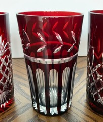 Imperial Estate Crystal Triumph 3 Different Ruby Highball Glasses