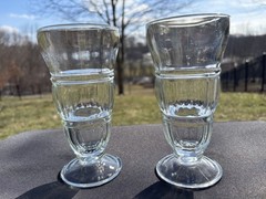 Anchor Hocking Clear Ribbed Panels #306 Milkshake Ice Cream Float 12oz Glass EUC