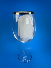 Interglass Italy Wine Glass Silver Rim 32 oz Larger Replacement C71