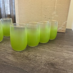 Vintage West Virgina Glass 7 Piece Juice Set With Original Box