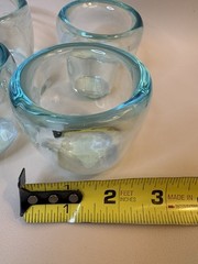 Crate & Barrel Handblown Tumbler Shot Glasses Set of 4 3″ Tall Glossy Clear