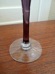 Set of 4 Vintage hand made cut blown glass goblets wine glasses by Rad Franco