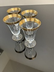 Glastonbury Lotus Gold Rim Water / Iced Tea Glasses 5.5″ Vintage 1960 Set Of 4