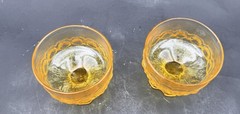 VTG set of 2 Tiffin Franciscan Madeira Cornsilk yellow goblet/champagne/sherbert