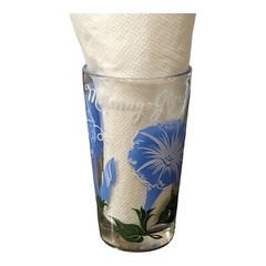Boscul Peanut Butter Glass Blue Morning Glory Name On Top 5″