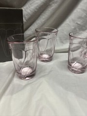 4 Vintage Noritake Sweet Swirl Pink Tumbler Highball Glasses with orig Box R7G