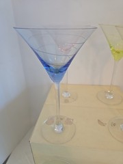 (6) Lenox Tuscany Seasons Pastel Martini Glasses Pink,Yellow, Blue, Green