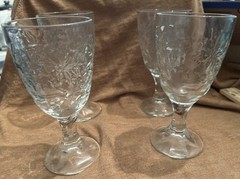 Lot of 4 Princess House Fantasia Water Goblets Fine Crystal Replacement