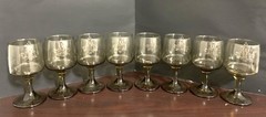 Vintage Pfaltzgraff Village Wine Glasses In Smoky Brown Set of 8 – 6 oz 5.25”