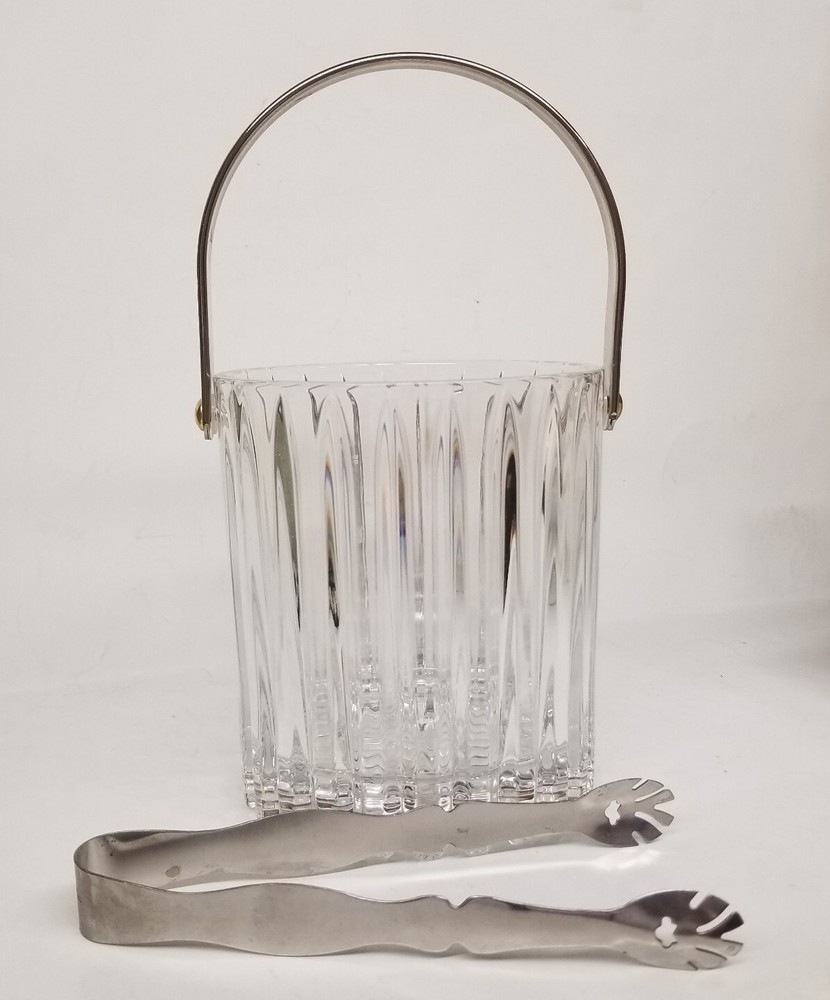 Mikasa «MARQUIS» 6″ Ice Bucket with Handle & Ice Tongs – Excellent