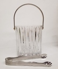 Mikasa «MARQUIS» 6″ Ice Bucket with Handle & Ice Tongs – Excellent