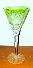 6 Ajka Cut to Clear Crystal Multicolor Wine Glasses Flutes