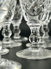 Set 10 Stuart Crystal Glengarry Cambridge Cordials 3⅛″ England 60s VTG