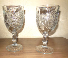Libbey Hobstar Star Burst Clear Glass Water Goblets Set Of 2 Discontinued