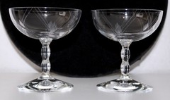 Fostoria Sherbet Glass HERALDRY Etched California Bear Claw SET 2 – 3.75 in