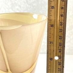 Vintage Italian Wine Glasses Cased Hand Blown Glass Set of 2 MCM Cream