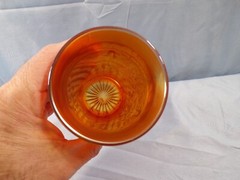 Diamond Dugan Maple Leaf Marigold Carnival Glass Tumbler INV2