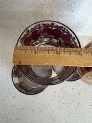 Morphew Abode 1960s Culver Burgundy Art Deco & 22k Gold Lowball Cocktail Glasses