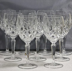 9 Gorham Lady Anne West Germany Water Goblets 4″Stem & Foot 7 5/8″ H x 2 3/4″W