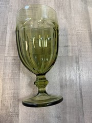 Vintage Set of 4 Libbey DuraTuff Gibraltar Olive Green Goblets – 16 oz