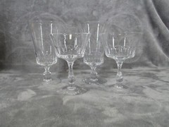 Fostoria Champagne Sherbet Set Sheraton Crystal Stemmed Clear Glass 4 Piece