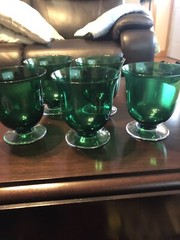Lenox Holiday Gems Emerald Double Old Fashioned Glass Goblet Green Set of Six