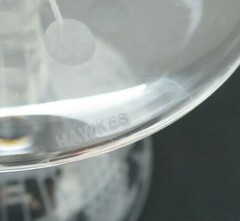 Pair of Hawkes Large Etched Crystal Champagne / Tall Sherbet Goblets ~ Grapes