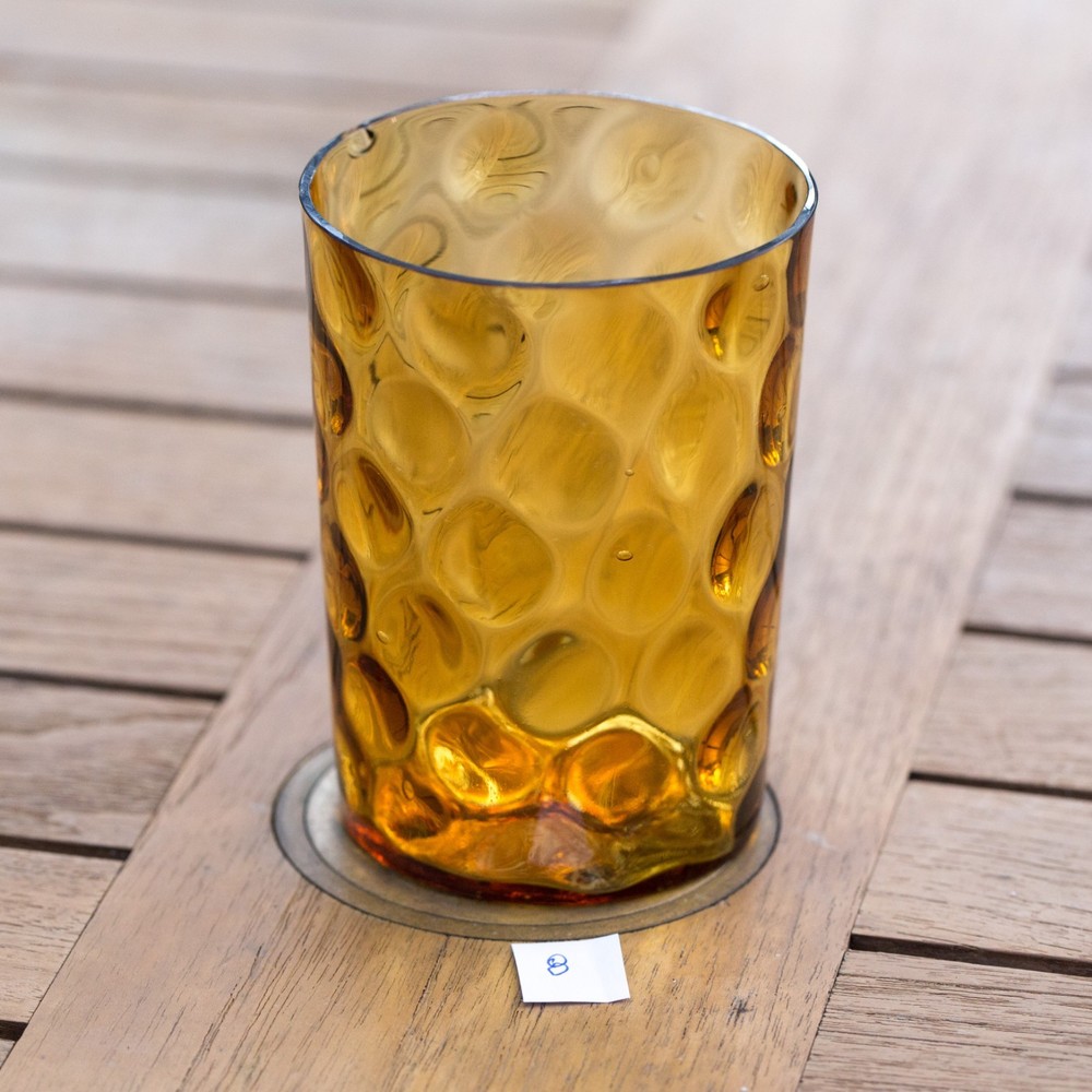 Amber Optic Dot Glass Tumbler 3 11/16″ #8