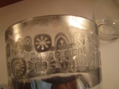 Vintage Set of 6 Clear Glass Silver Rim Cooler Drinking Glasses Tumblers