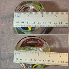 Vtg BBG|Bay Blown Glass Party Cup Pair|Hand Blown Art Glass UV Uranium Star|READ