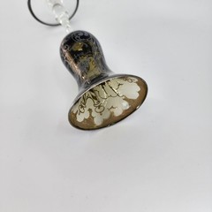 Vintage Venice scene cordial glass, smoked gray MCM