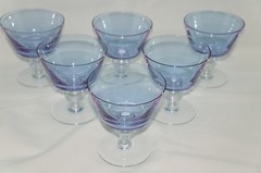 Doyen Royal Ice Blue/Wisteria (6) Champagne or Sherbet Glasses, 4″