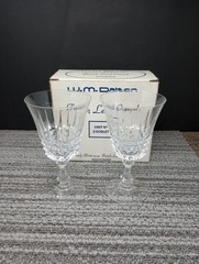 Vtg W.M. Dalton 24% French Lead Crystal Unit No.1 Goblets Made France In Box