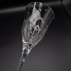 Varga Crystal Pacifica Clear Shell Water Goblet Glass – 8 3/4″ UNSIGNED