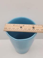 4 vintage Frankoma pottery # 5L Robin Egg blue Tumblers. 4-3/4″ tall x 3.5″ rim