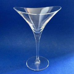 2 Hoya Crystal Desire Martini Cocktail Glasses 7.5″ Oval Curved Bowl Japan