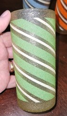 Mid-Century Modern Candy Stripe Frosted Texture Multicolor Tumbler Glasses – 6PC