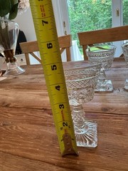 4 Vintage Imperial Cape Cod Champagne or Tall Sherbet Glasses Square foot