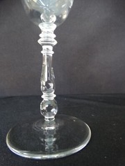 Bryce Clear Glass Polished Gray Wheel Cut Dots Floral Water Goblet 854-14 VGUC