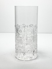 Queen Lace Bohemia Single Crystal Highball Flat Tumbler Glass 5 7/8” 12oz
