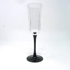 Octime Flute Domino Signature Black Flared Stem Luminarc Cristal D’Arque Duran