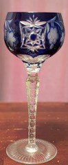 Vintage Ajka Hungarian Cased Cut to Clear Crystal Tall Hock Wine Glasses – Set 4