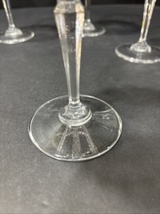 Vintage Anchor Hocking Legacy Champagne Coupe Glasses Diamond Cut Stemware Set 4