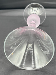 Set of 6 Purplish Pink Ball Stemmed Champagne Cocktail Drink Barware Glasses