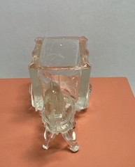 Vtg Donkey Horse and Cart Wagon Clear Glass Toothpick Holder Candy Nut Dish 50s