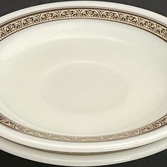 Pyrex Tableware by Corning Mocha 2 Piece 796 Cup Saucers c1960s Made in USA